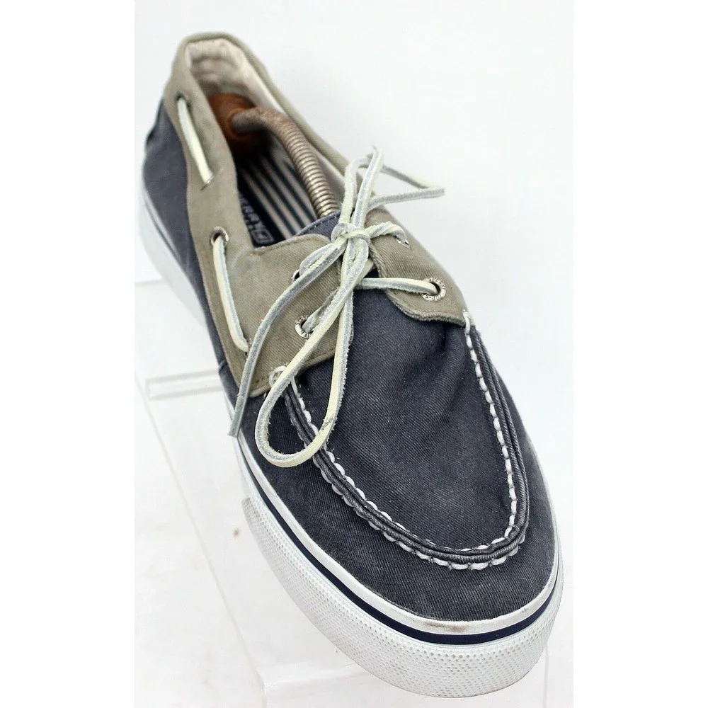 Sperry Shoes Men's Size 11.5 M Top Sider Blue Grey Boat Shoe 2 Eye Canvas